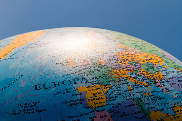 istock Globe with political division illuminated with sunlight and blue 598167132