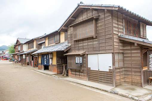 Traditional japanese small houses at toei studio in kyoto japan
