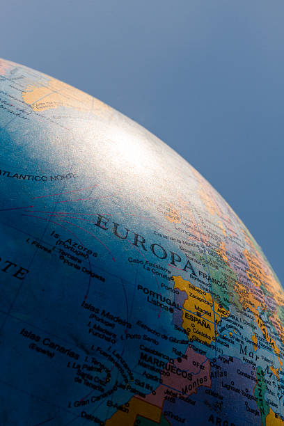 istock Globe with political division illuminated with sunlight and blue 598169126