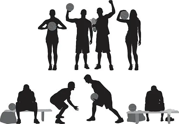 Vector illustration of Sports people in various actions