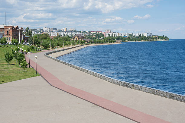 View of the central promenade Kamyshin Volgograd region stock photo