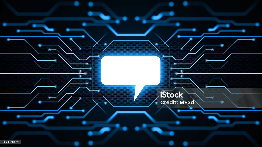 message icon message icon digital technology  concept speech bubble Online Chat Bubble Stock Photo