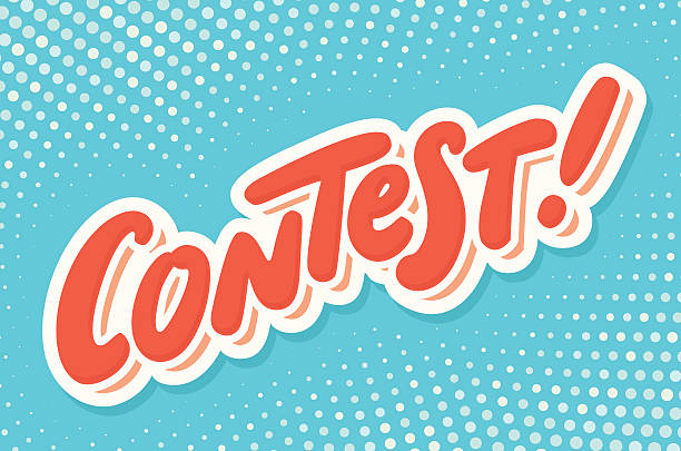 Contest banner. Hand lettering. Contest banner. Hand lettering. Vector hand drawn illustration. contest stock illustrations