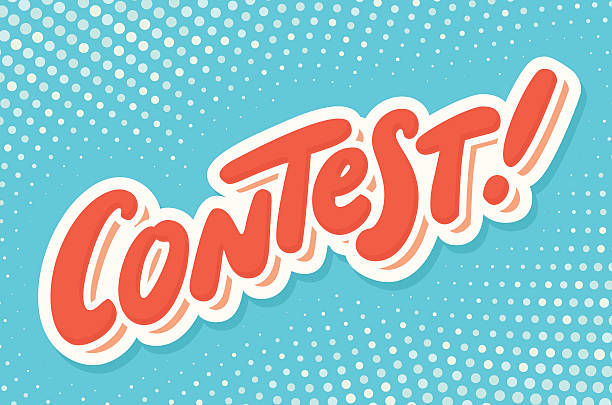 Contest banner. Hand lettering. Contest banner. Hand lettering. Vector hand drawn illustration. contestant stock illustrations