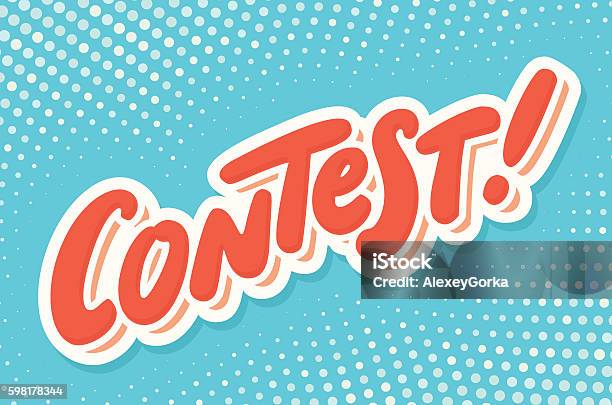 Contest Banner Hand Lettering Stock Illustration - Download Image Now - Contest, Competition, Winning