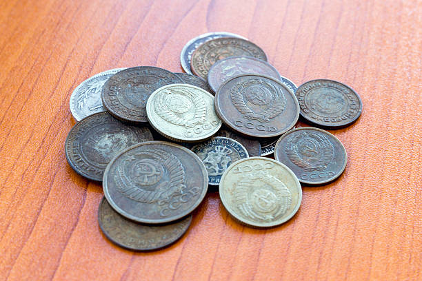istock Old expired coins. USSR coins and silver coins 598178702