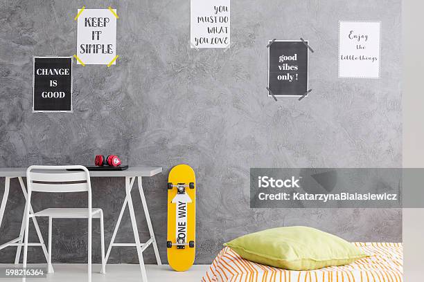 Keep It Simple Stock Photo - Download Image Now - Domestic Room, Skateboard, Apartment