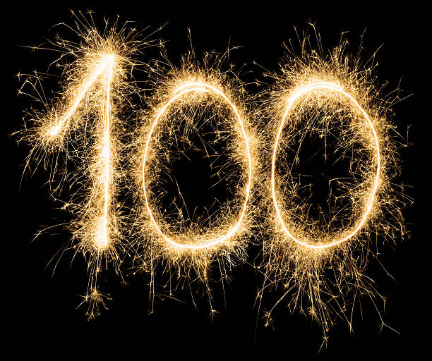 Sparkling golden celebration number one hundred 100th birthday
