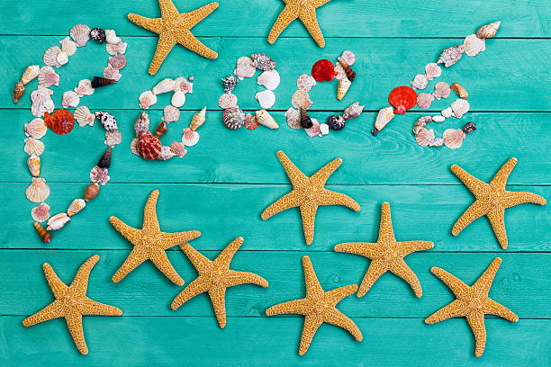 istock Colorful creative Beach still life sign 598221380