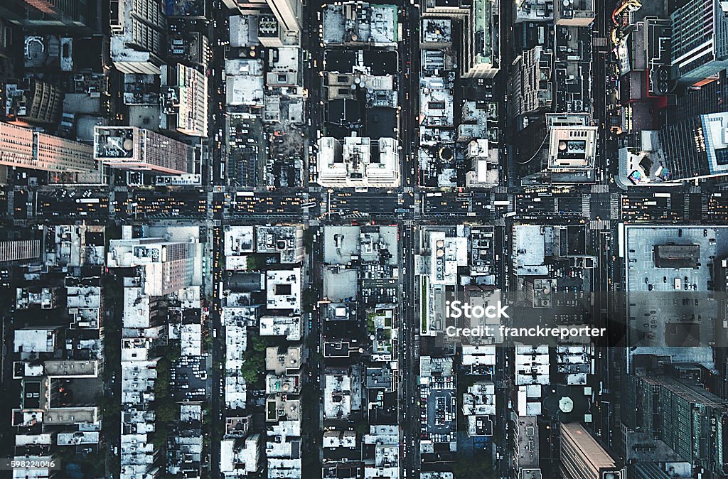 Нью-йоркский город вид с воздуха на центр города - Стоковые фото Большой город роялти-фри