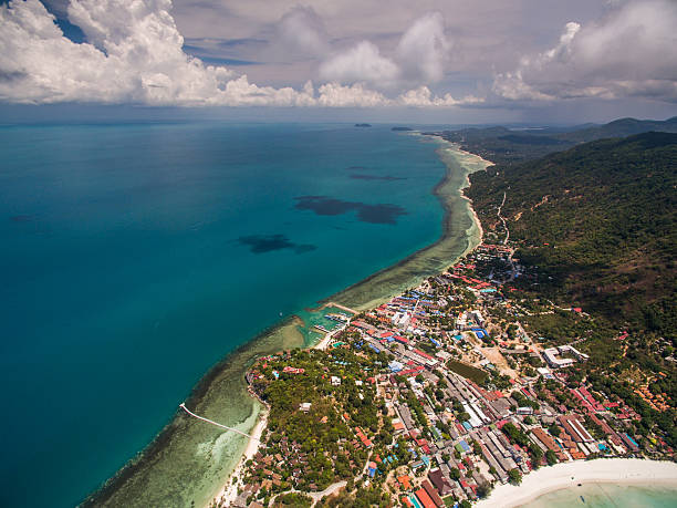 istock Aerial view of the beach with shallows 598224342