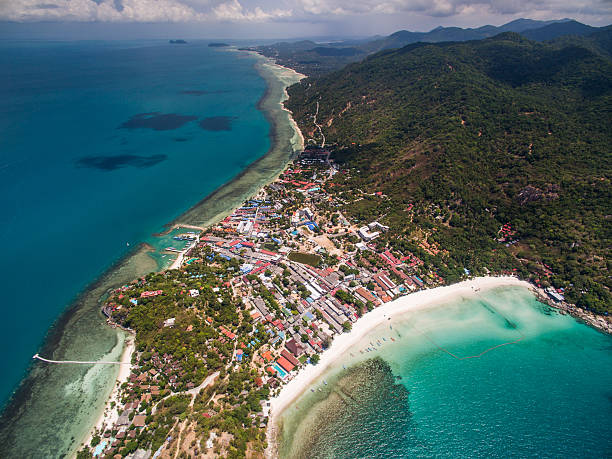 istock Aerial view of the beach with shallows 598224420