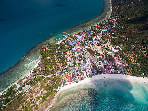 istock Aerial view of the beach with shallows 598224488