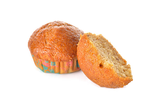 istock banana cake in paper cup on white background 598227562