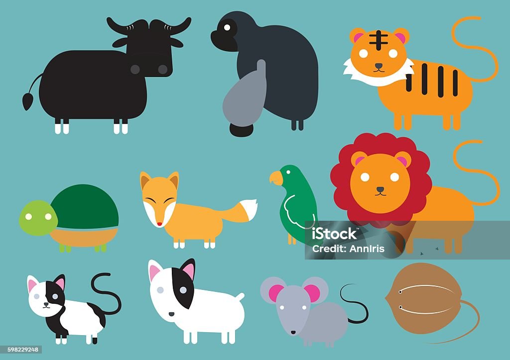animal-ICON cute animal icon set Africa stock vector
