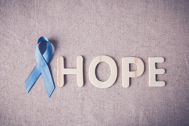 istock Light blue, sky blue ribbons toning background, Prostate Cancer 598230632