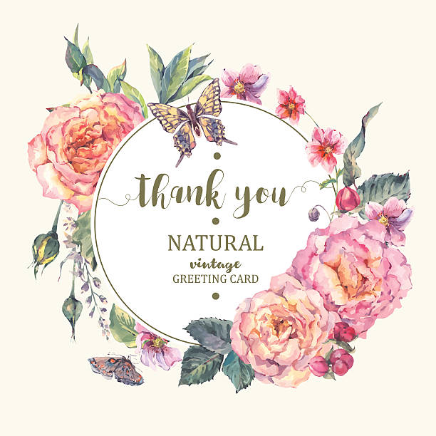 클래식 빈티지 장미 인사말 카드 - wedding invitation rose flower floral pattern stock illustrations