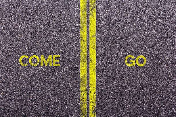 istock Tarmac with the words come and go 598231512