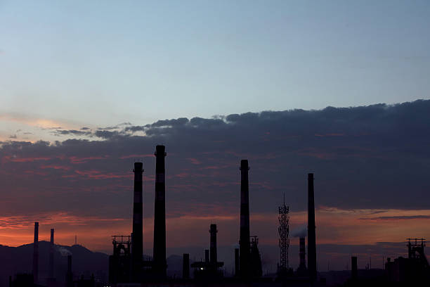 istock Iron and steel industry under the setting sun 598232946