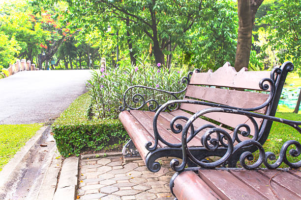 istock Bench in the garden 598235624