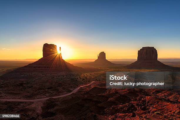 Magical Landscape Monument Valley At Sunrise In Arizona Stock Photo - Download Image Now