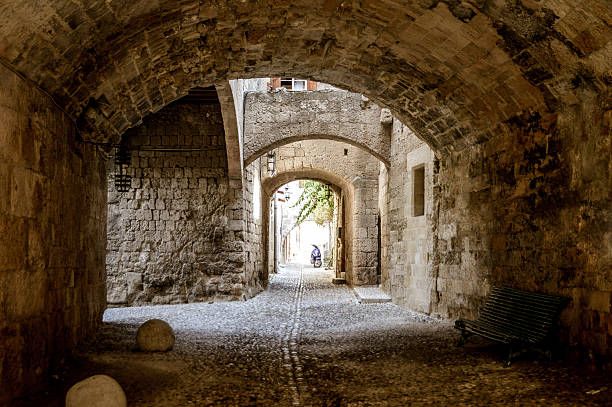 istock Old medieval streets in Rhodes, Greece 598238756