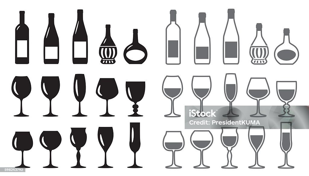 Wine Icon set - Royalty-free Ícone arte vetorial