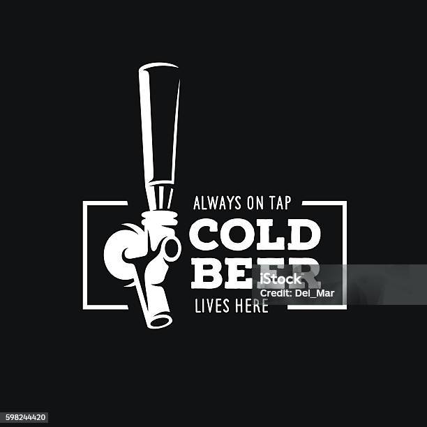 Beer Tap With Quote Vector Vintage Illustration Stock Illustration - Download Image Now - Beer Tap, Beer - Alcohol, Vector