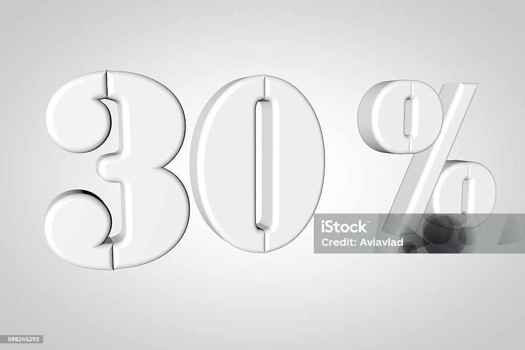 White 30 Text Rd 3d White Text 30 Stock Photo - Download Image Now - Communication ...