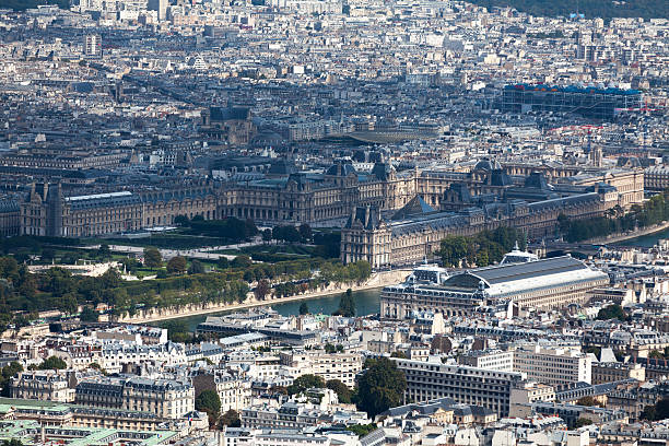 istock Aerial view of the Louvre 598246560