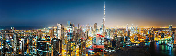 istock Panoramic view of  downtown Dubai by night. Travel background. 598246626