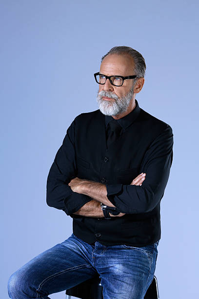 istock Lumbersexual  Bearded  Senior men hipster  Portrait 598246736