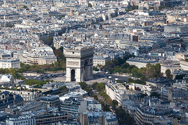 istock Aerial view of the Arc de Triomphe 598249914