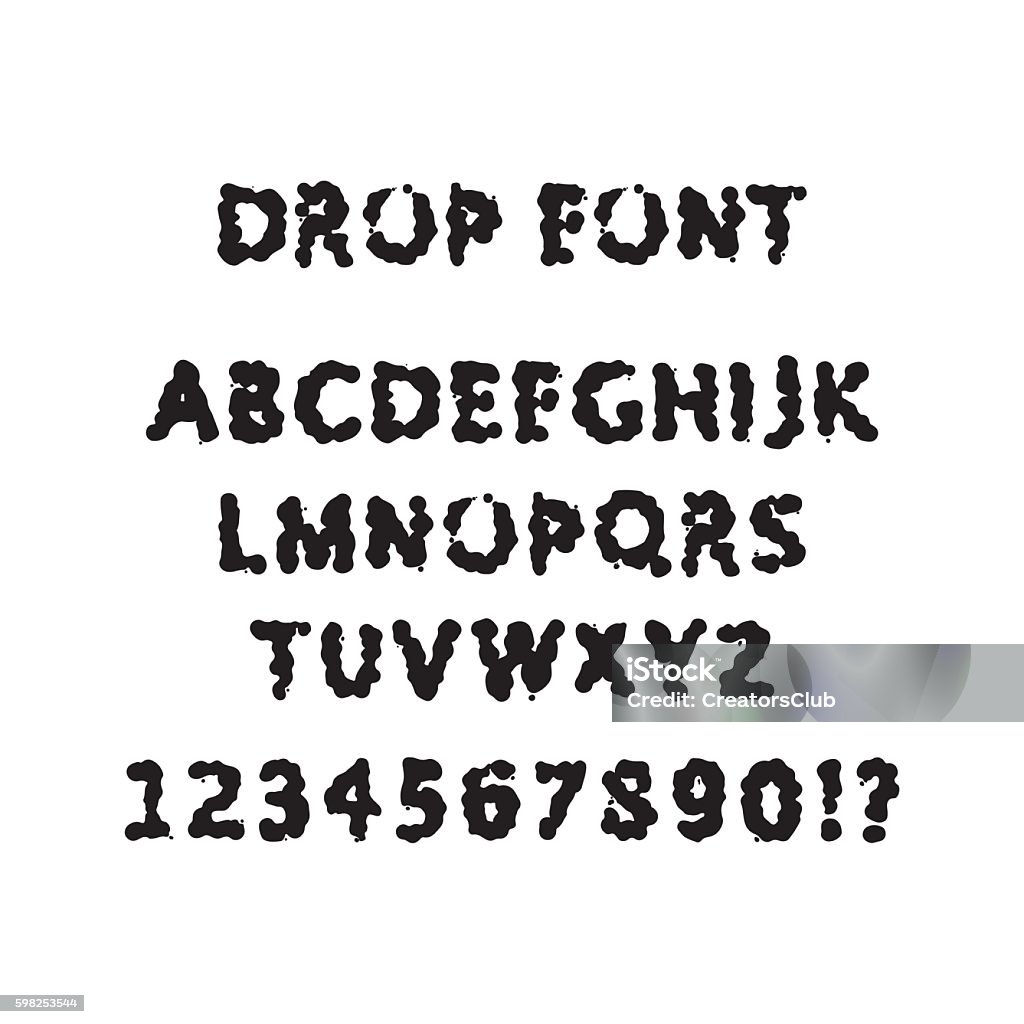 Drop Lettering Drop Font Decorative Stock Illustration - Download Image Now - Alphabet ...