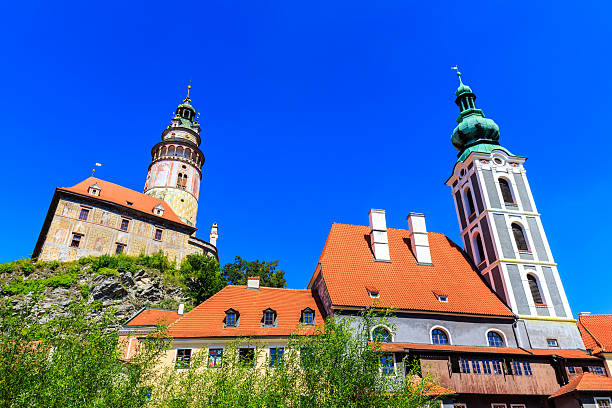 체스키 크룸로프 도시 - czech republic cesky krumlov village tourist 뉴스 사진 이미지