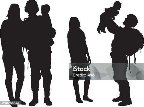 istock Army couple playing with their baby 598255368