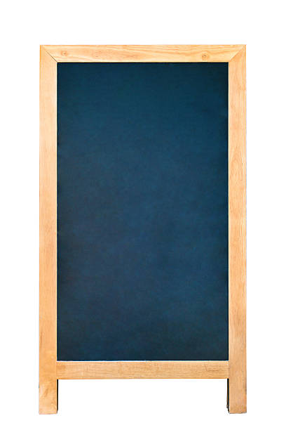 istock Vintage slate chalk board with wooden frame isolated 598255838