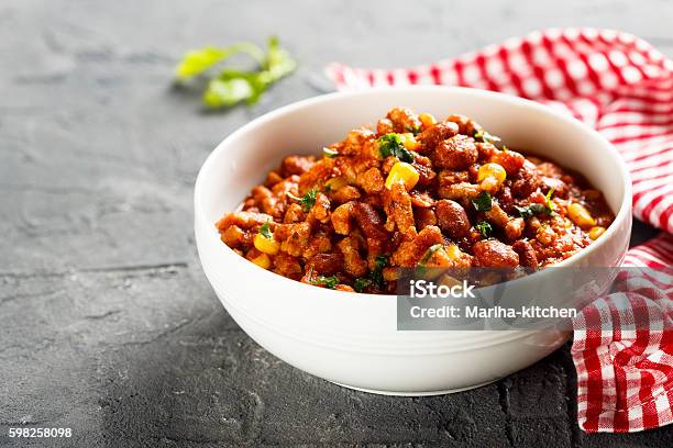 Meat Stew Stock Photo - Download Image Now - Chili Con Carne, Bowl, Chili Pepper