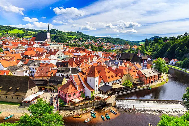 Photo of View of old Bohemian city Cesky Krumlov, Czech Republic