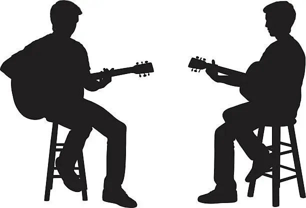 Vector illustration of Man playing guitar