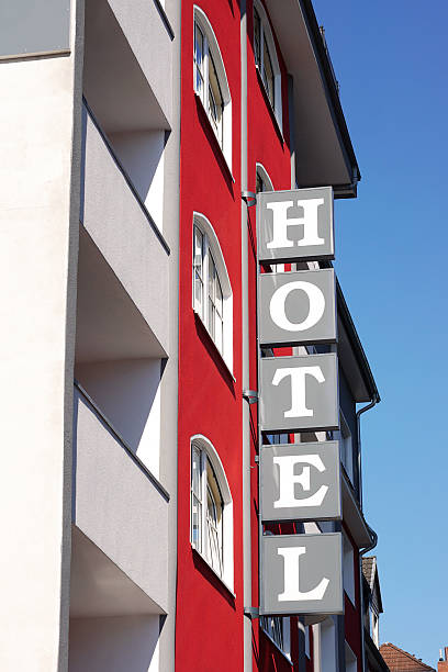 istock hotel sign outside building 598260750