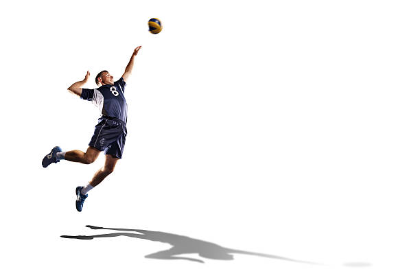 istock Professional valleyball player isolated on white 598521426