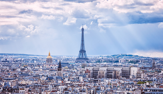 The Eiffel tower and Paris city view