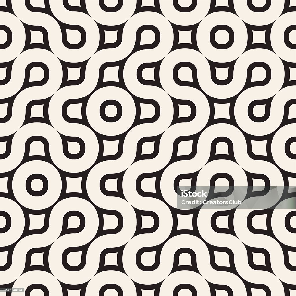Irregular Round Pattern Vector Seamless Black And White Geometric Rounded Irregular Pattern ...