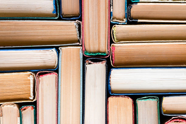 istock Vintage books in hardcover close-up top view 598526908