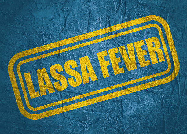 Stamp with Lassa Fever text over concrete textured background. Medical science relative theme