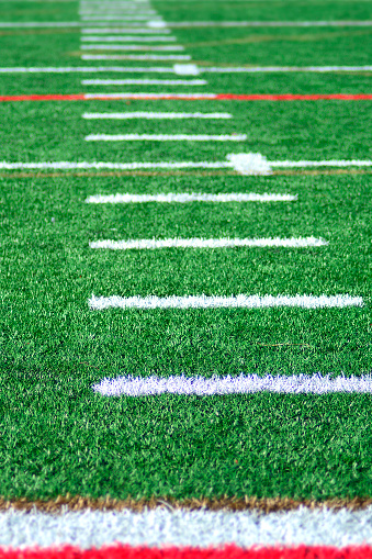 Football Playing Field Hashmarks On Artificial Grass