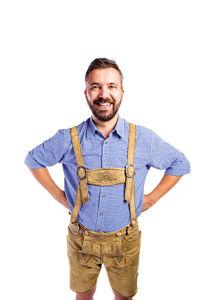 istock Man in traditional bavarian clothes, hands on hips 598535062