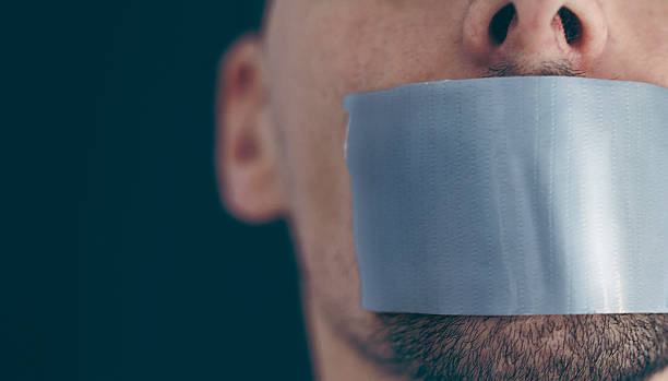 부정적인 검열 - silence secrecy human mouth censorship 뉴스 사진 이미지
