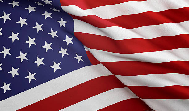 istock Close Up Waving American Flag 598537146